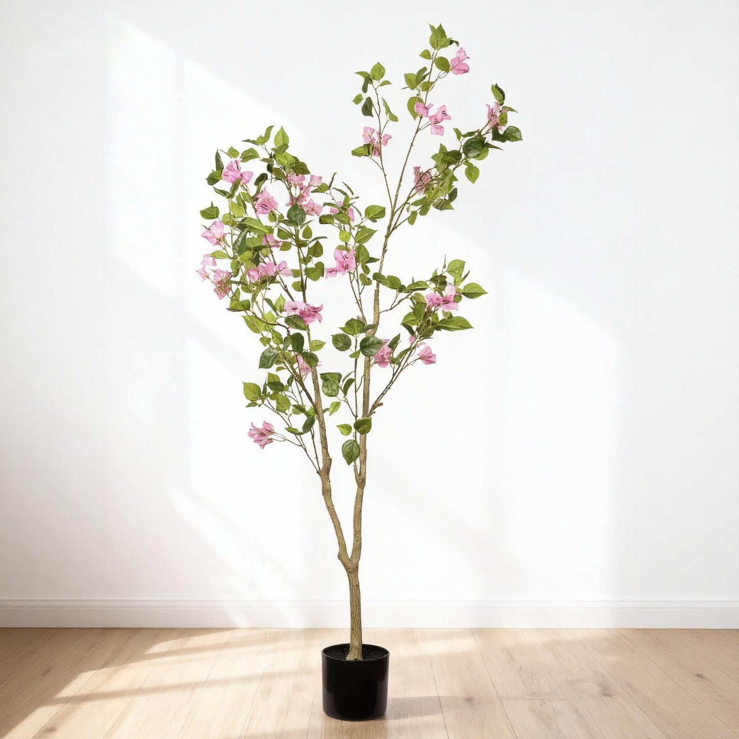 60-Inch Artificial Bougainvillea Tree - Baby Pink & Green Leaf