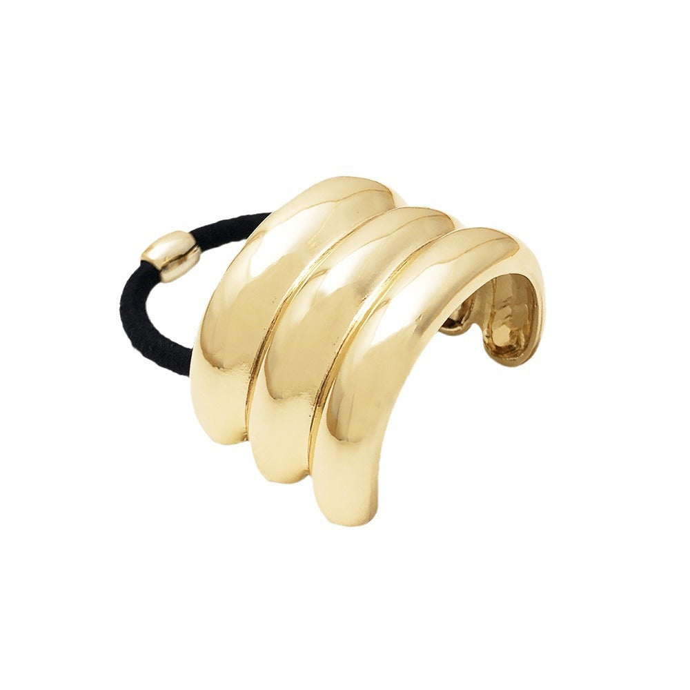 U-Shaped Alloy Hair Tie with Round Head Rope