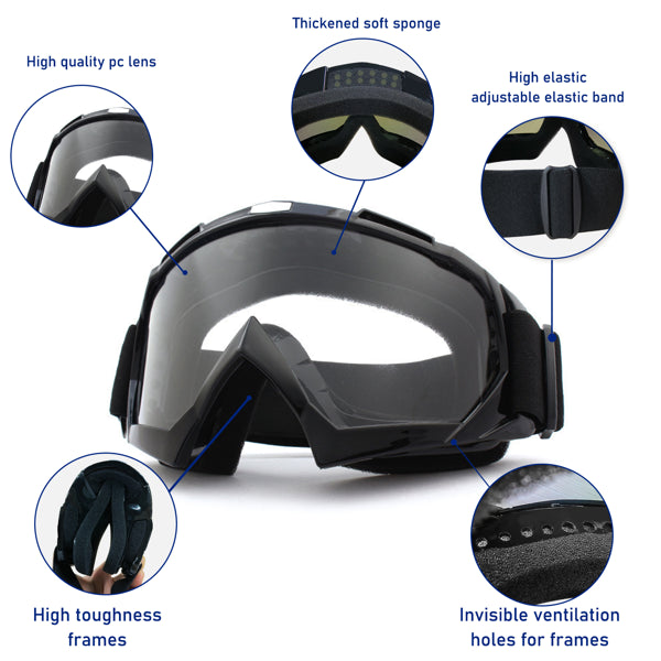 Windproof Anti-Scratch Motorcycle Ski Goggles