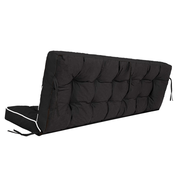 Outdoor Swing Cushion 55 Inch Waterproof 4-Inch Thick Replacement Seat with Backrest & Ties for Porch Garden