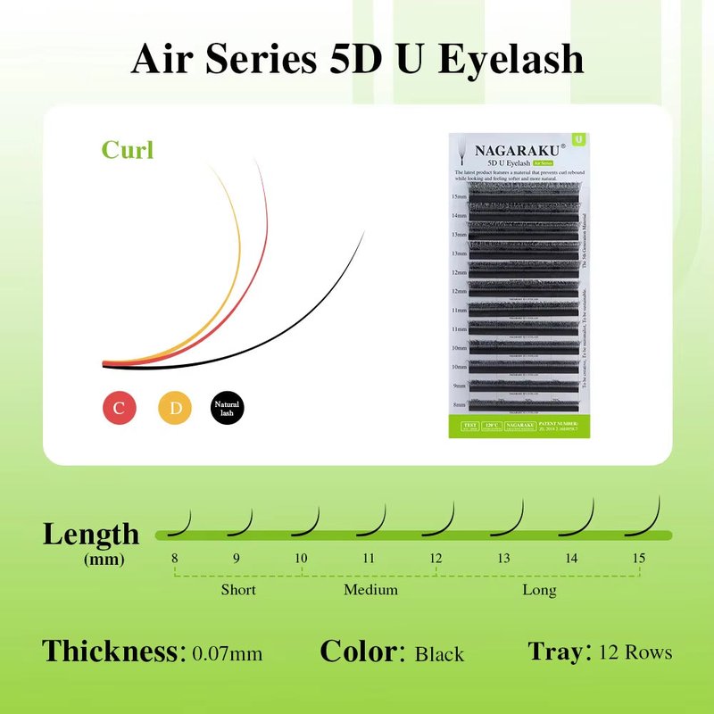 False Eyelashes with U-Shaped Leaf Grass Design - Multiple Styles & Sizes