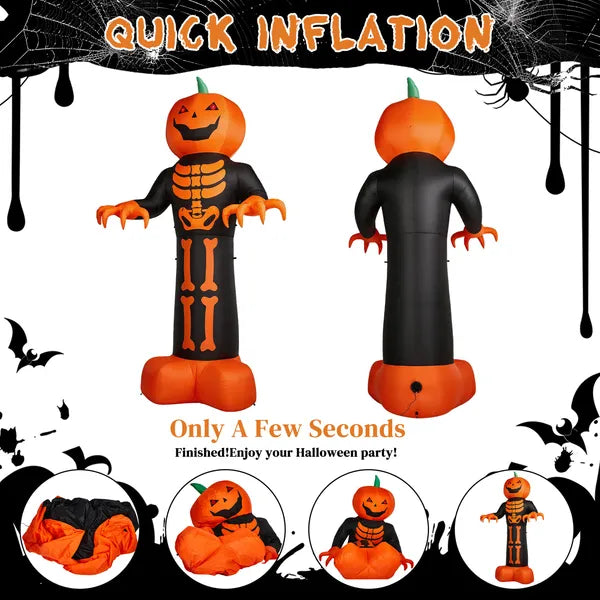 12ft Inflatable Halloween Decor - Grim Reaper with Lights