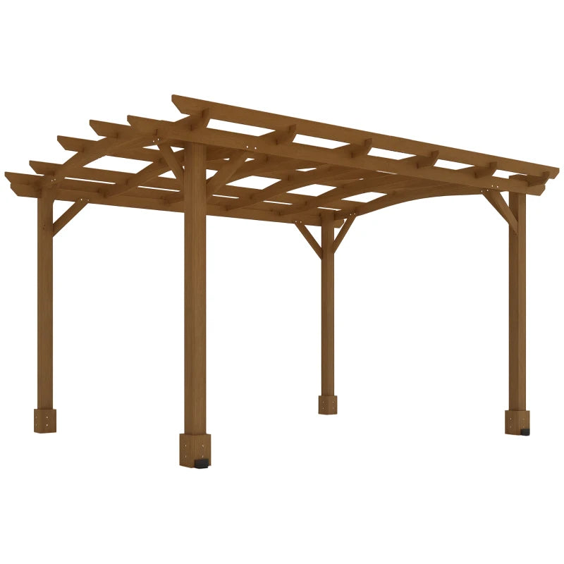 Outdoor Wood Pergola Gazebo for Climbing Plants - Dark Brown