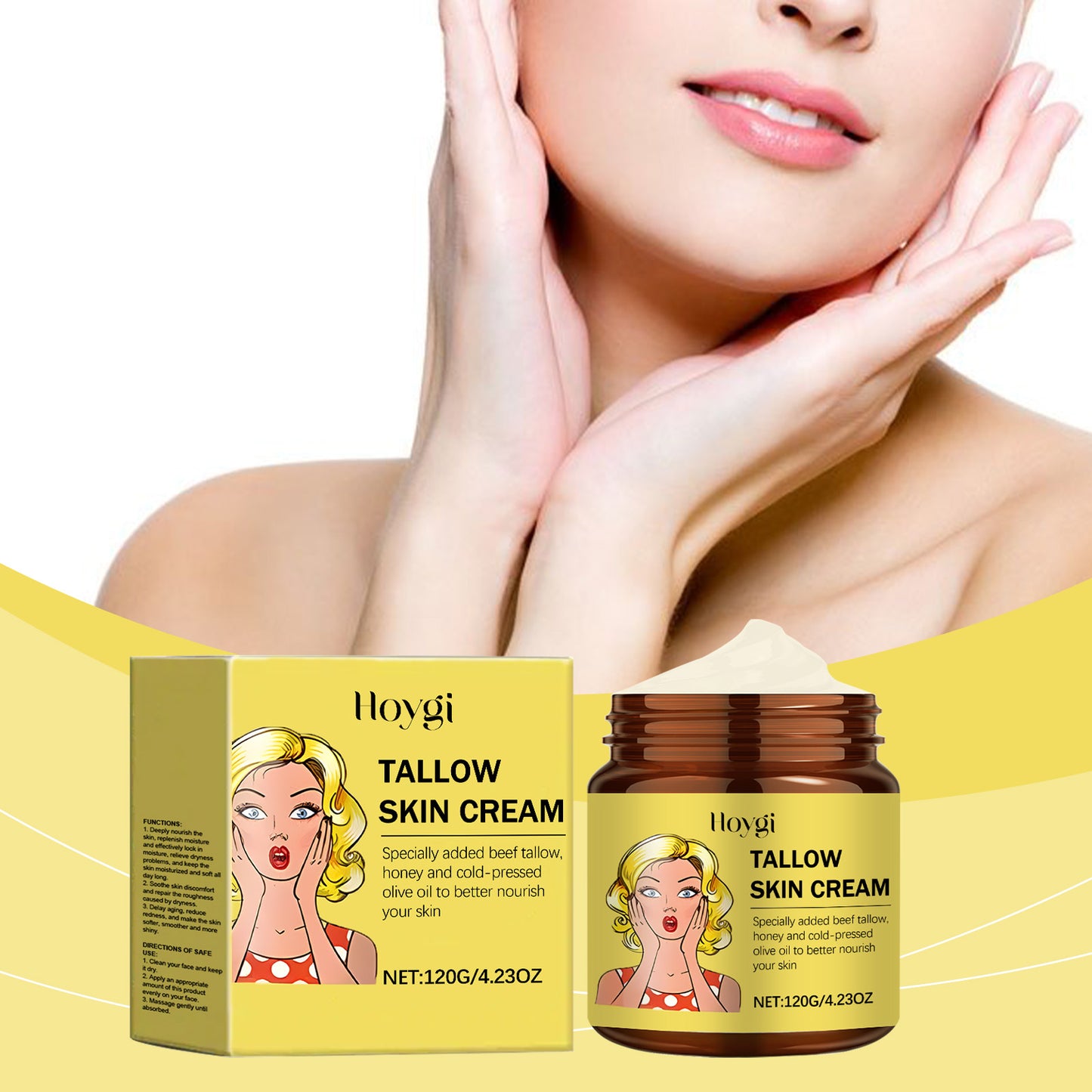 Tallow Honey Facial Moisturizer - Deep Hydrating & Soothing Skin Cream