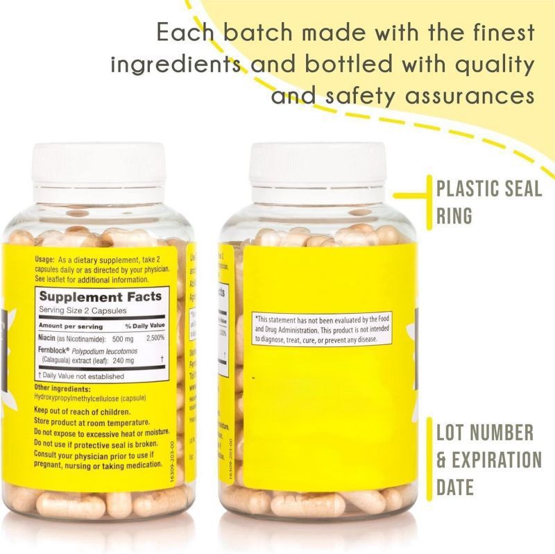 Nicotinamide B3 Supplement Capsules for Health - Bottle Pack