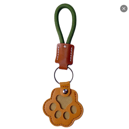 Pet Fur Memory Keepsake Leather Keychain for Dogs Cats Paw Design Memorial Gift