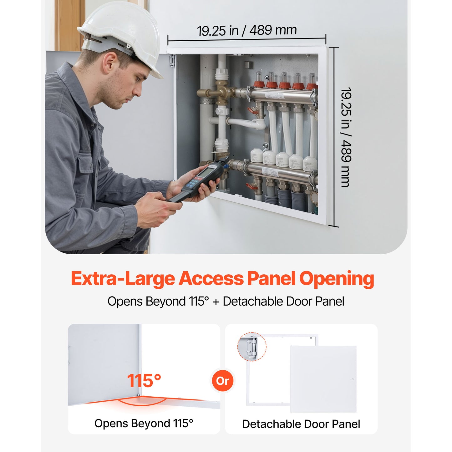 Galvanized Steel Access Panel for Drywall 19.2x19.2 Inch - Easy Install Ceiling & Wall Service Door