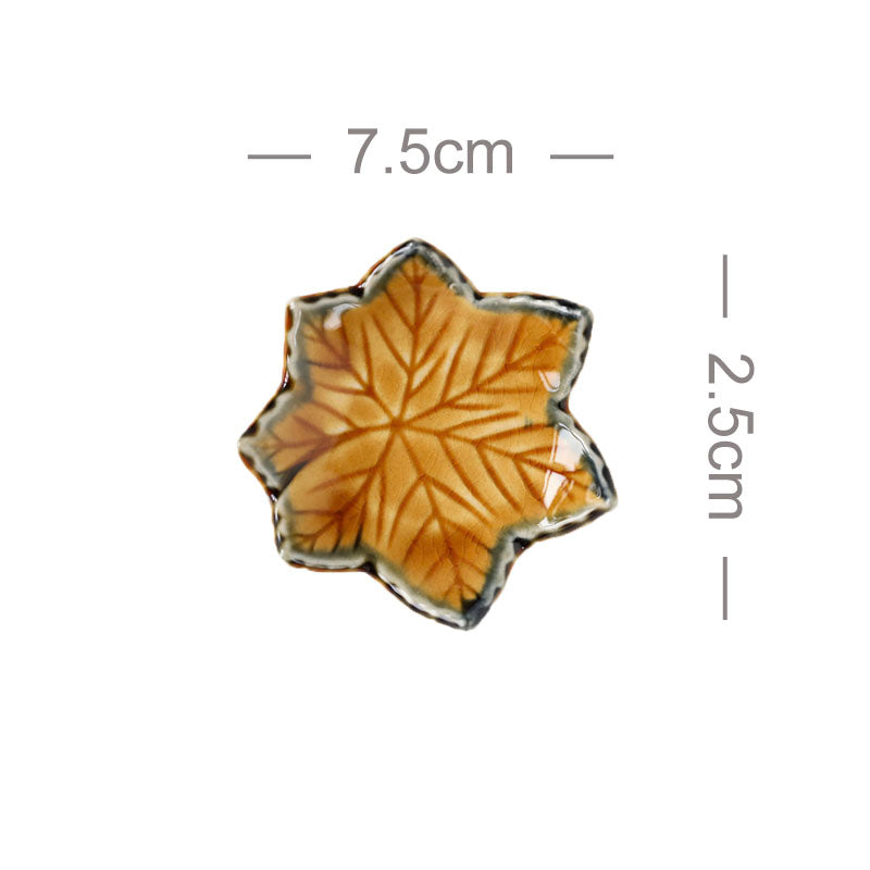 Ceramic Chopstick Shelf with Maple Leaf and Lotus Design - Kitchen Organizer