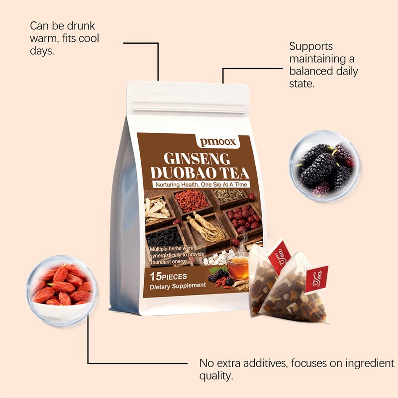 Ginseng Herbal Health Tea Bags - 15 Pieces