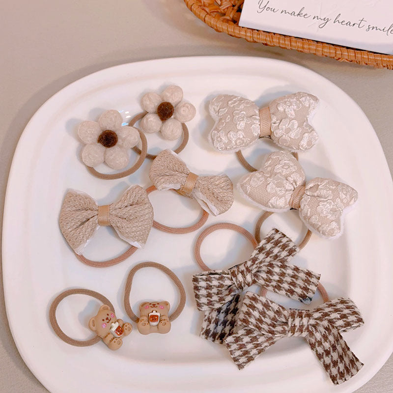 Soft Fabric Hair Ties Set For Girls - Ponytail & Bun Styling