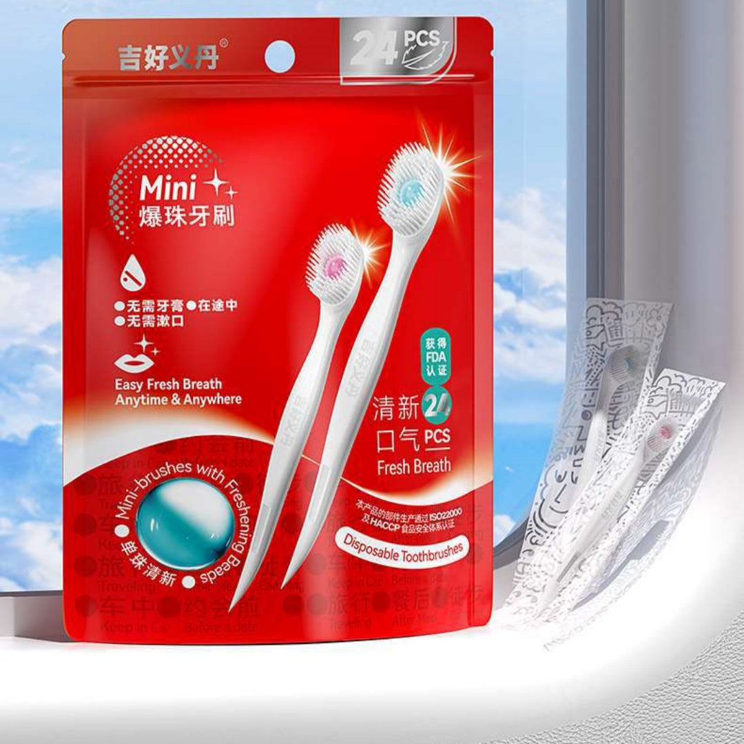 Mini Travel Disposable Toothbrush Set with Multiple Flavors