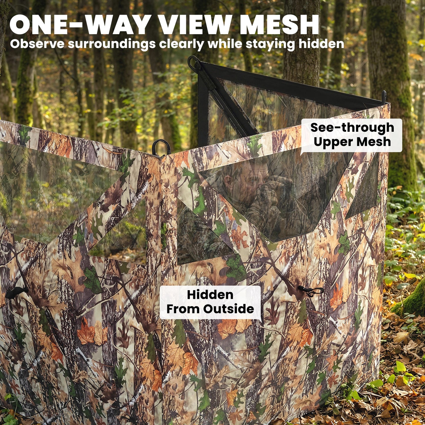 3-Panel Camouflage Hunting Blind - 176" x 58.3" Instant Setup
