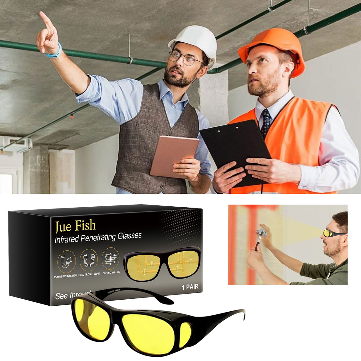 Infrared Penetrating Glasses for Wall Inspection - 150ml Safety Eyewear