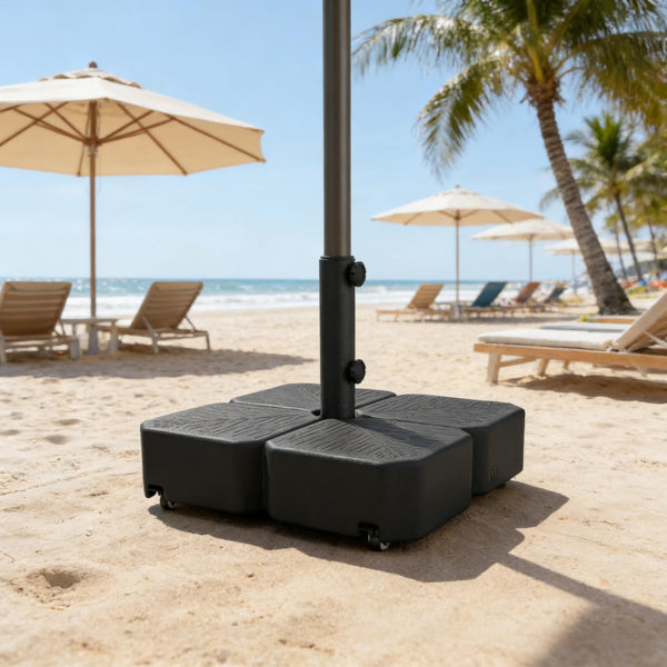 Outdoor Umbrella Base with Wheels - Fits 1.5" & 1.89" Poles