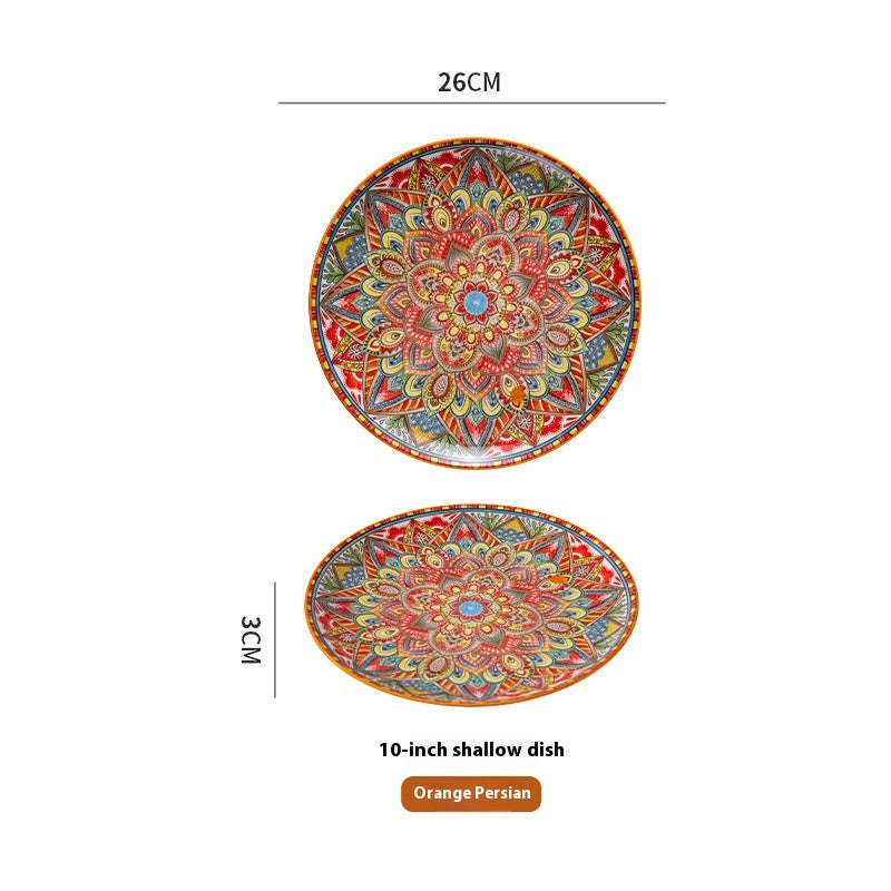 Bohemian Ceramic Platter - Creative Tableware for Kitchen & Dining