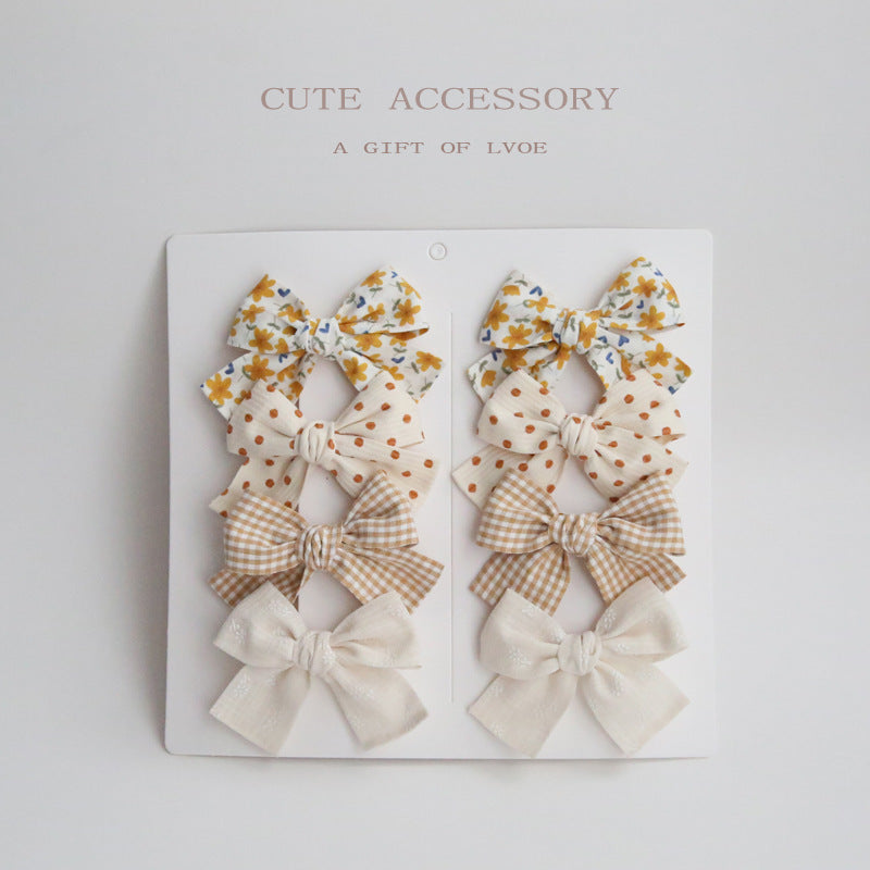Children's Bow Hair Clips Set, 8-Piece