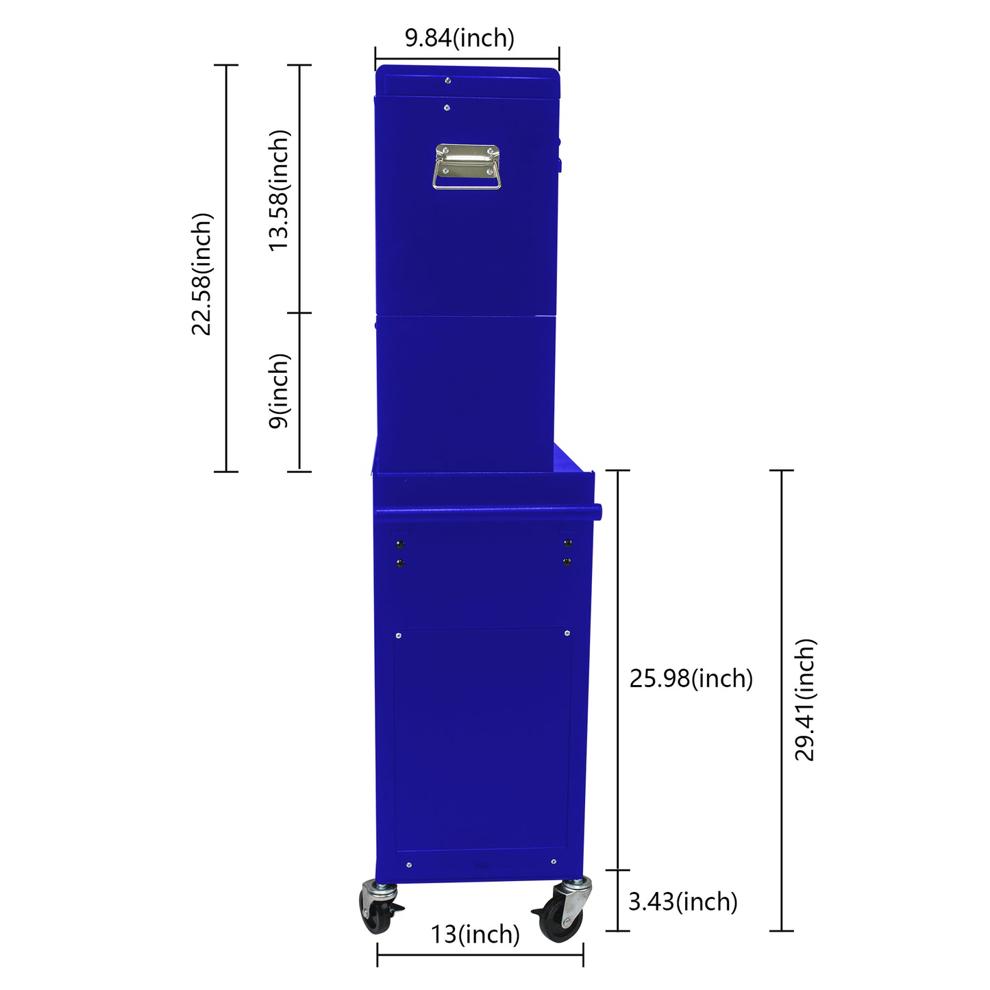 High Capacity Rolling Metal Tool Storage Cabinet with 6 Drawers - Blue