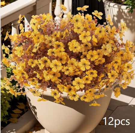 Artificial Brown Eucalyptus Faux Flower Decoration Set - Home & Garden