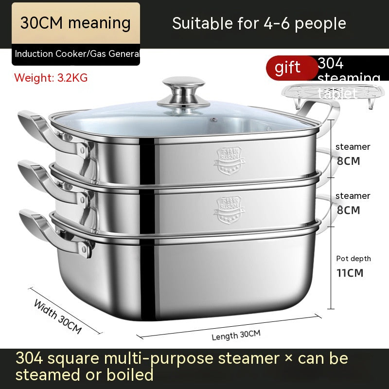 Multi-Function Square Steamer - Kitchen Storage & Food Steamer