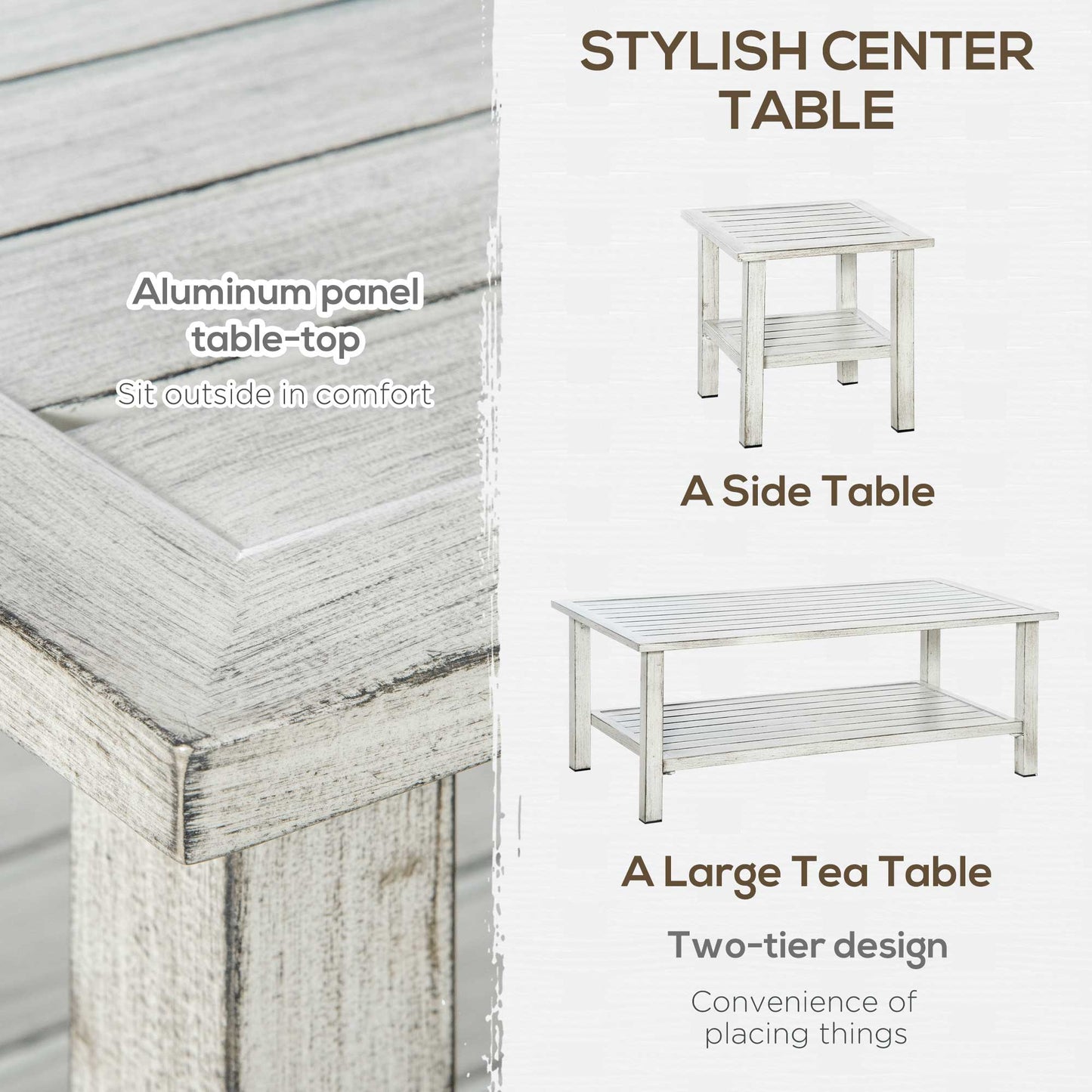 5-Piece Aluminum Outdoor Furniture Set with Cushions - Gray