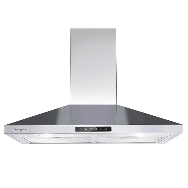30-Inch Wall-Mounted Range Hood with 450 CFM Touch Panel Stainless Steel Kitchen Vent