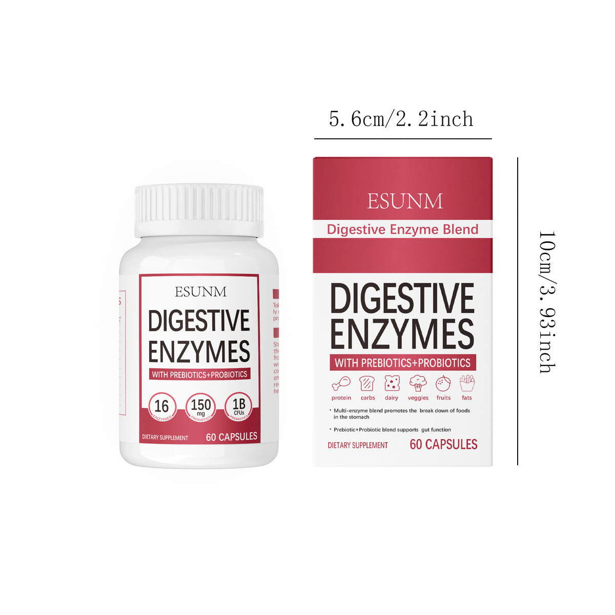 Digestive Enzyme Probiotic Capsules - 60 Tablets