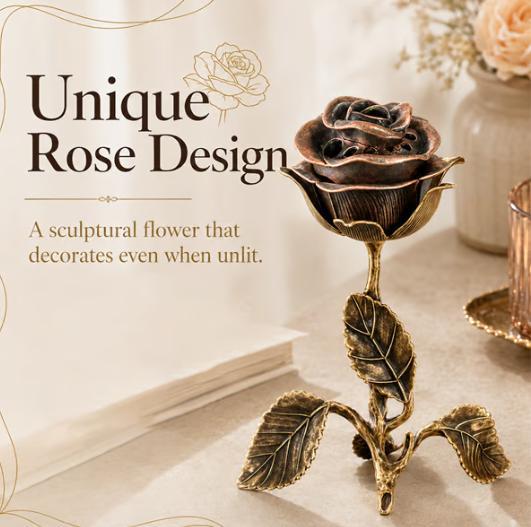 Retro Rose Incense Burner - Creative Home Decor for Weddings & Events