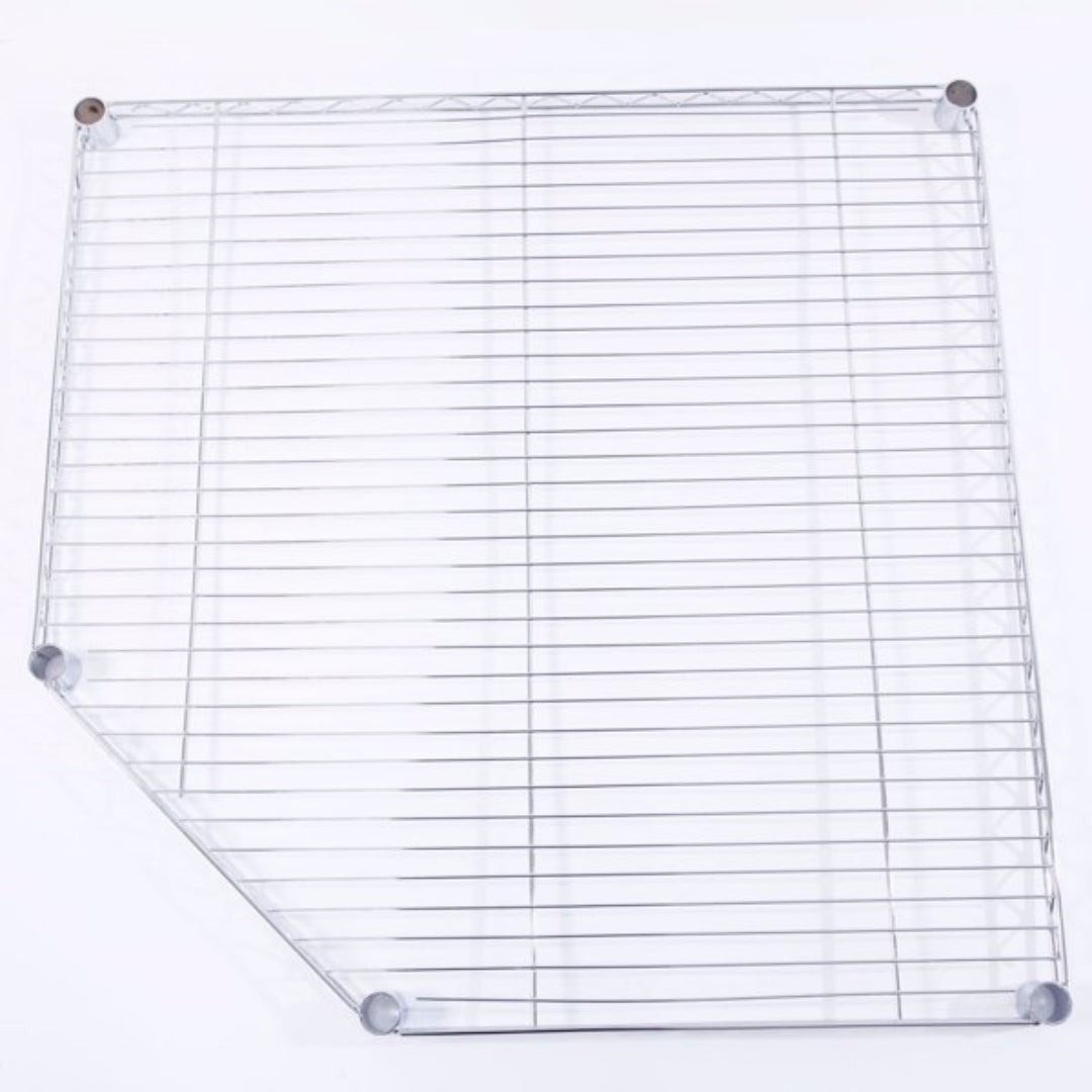 6-Layer Polygonal Corner Shelving Unit - Chrome Plated Storage Rack