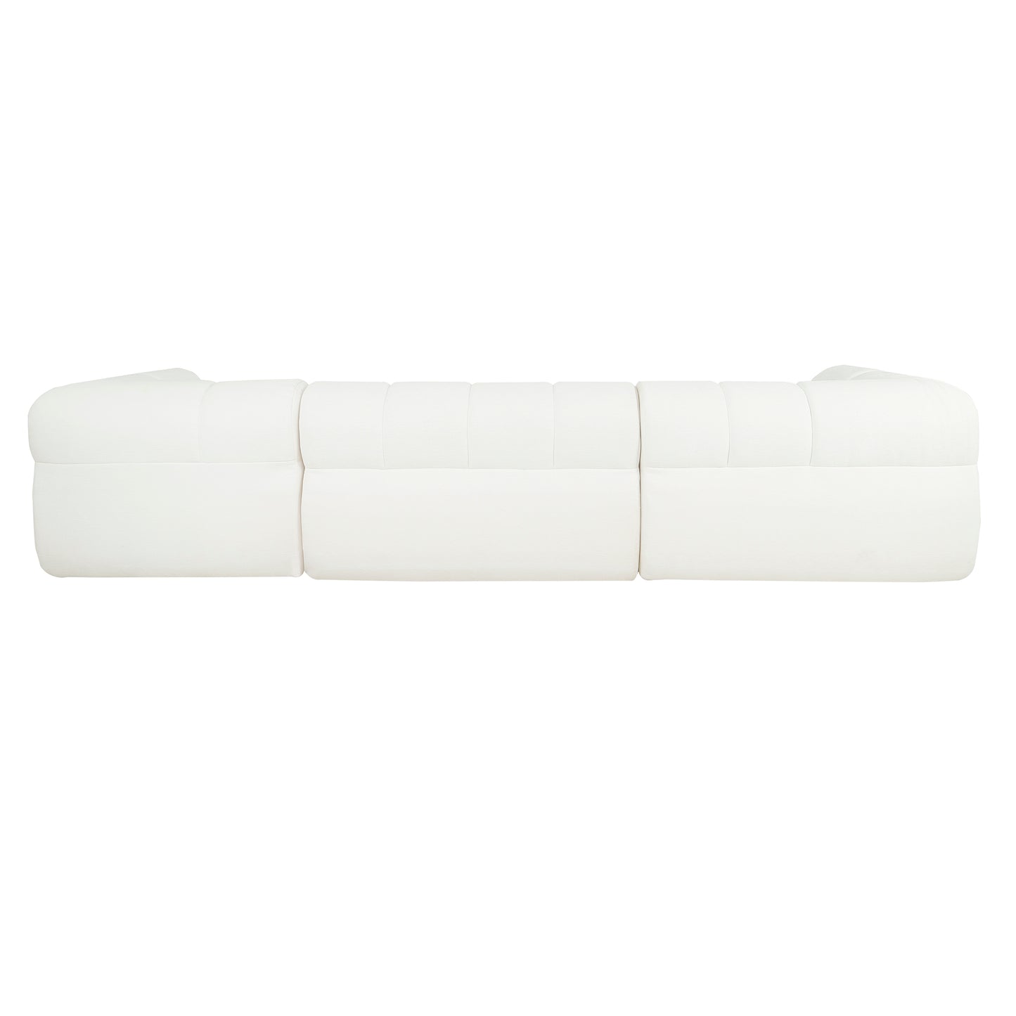 L-Shaped Sectional Sofa - 122" Beige Foam & Polyester Set