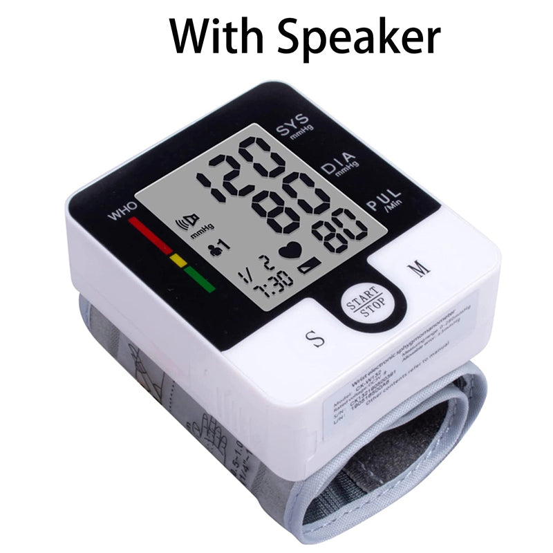 Automatic Wrist Blood Pressure Monitor - Portable Digital Heart Rate Tracker