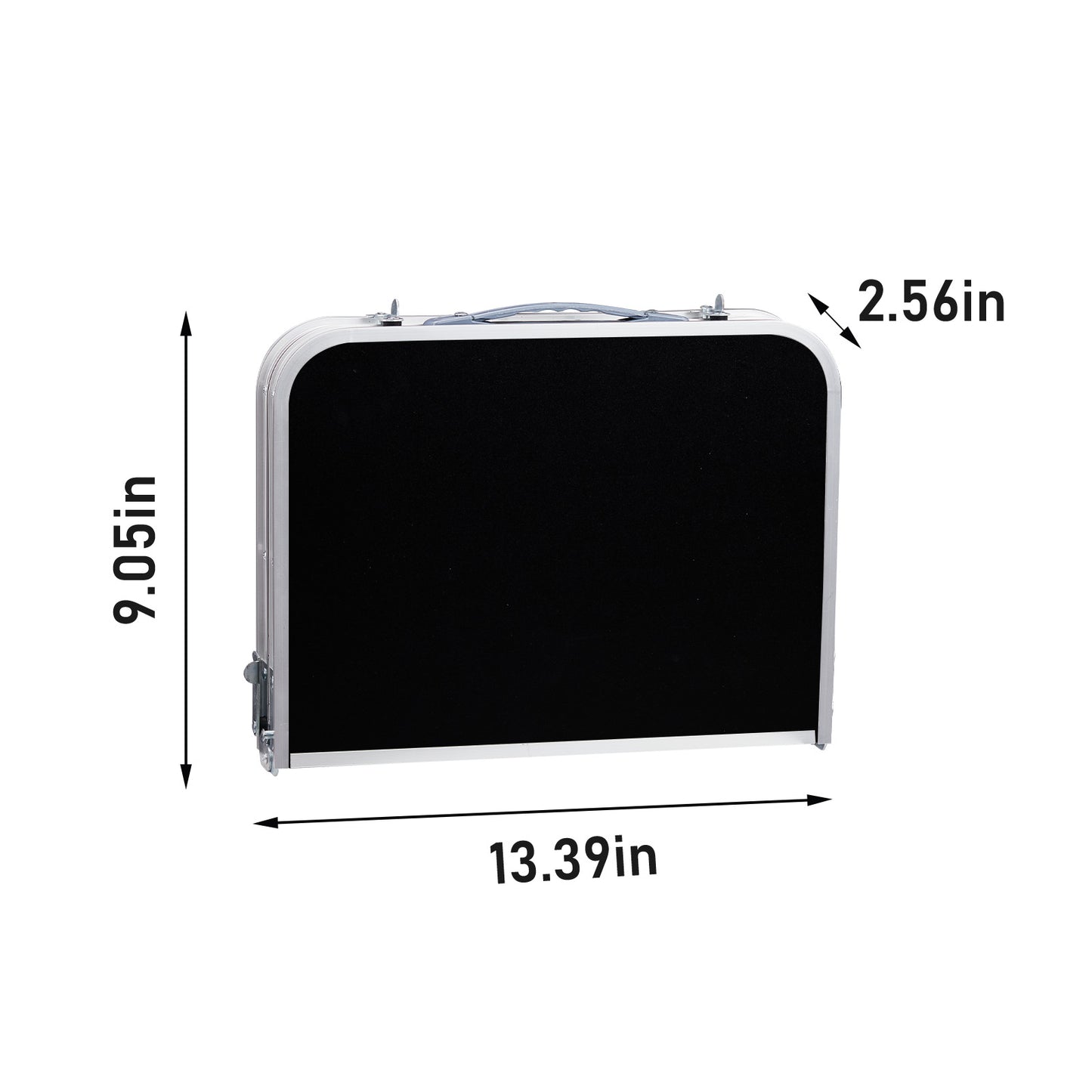 Adjustable Height Foldable Aluminum Outdoor Side Table - Black