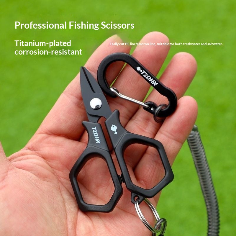 Multi-Function Stainless Steel Fishing Scissors with Safety Lanyard