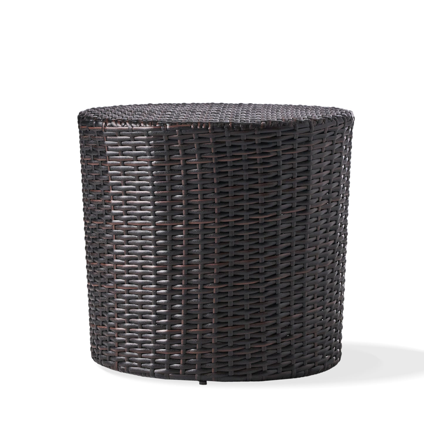 Outdoor Wicker Barrel Side Table - Brown Multi Accent Table