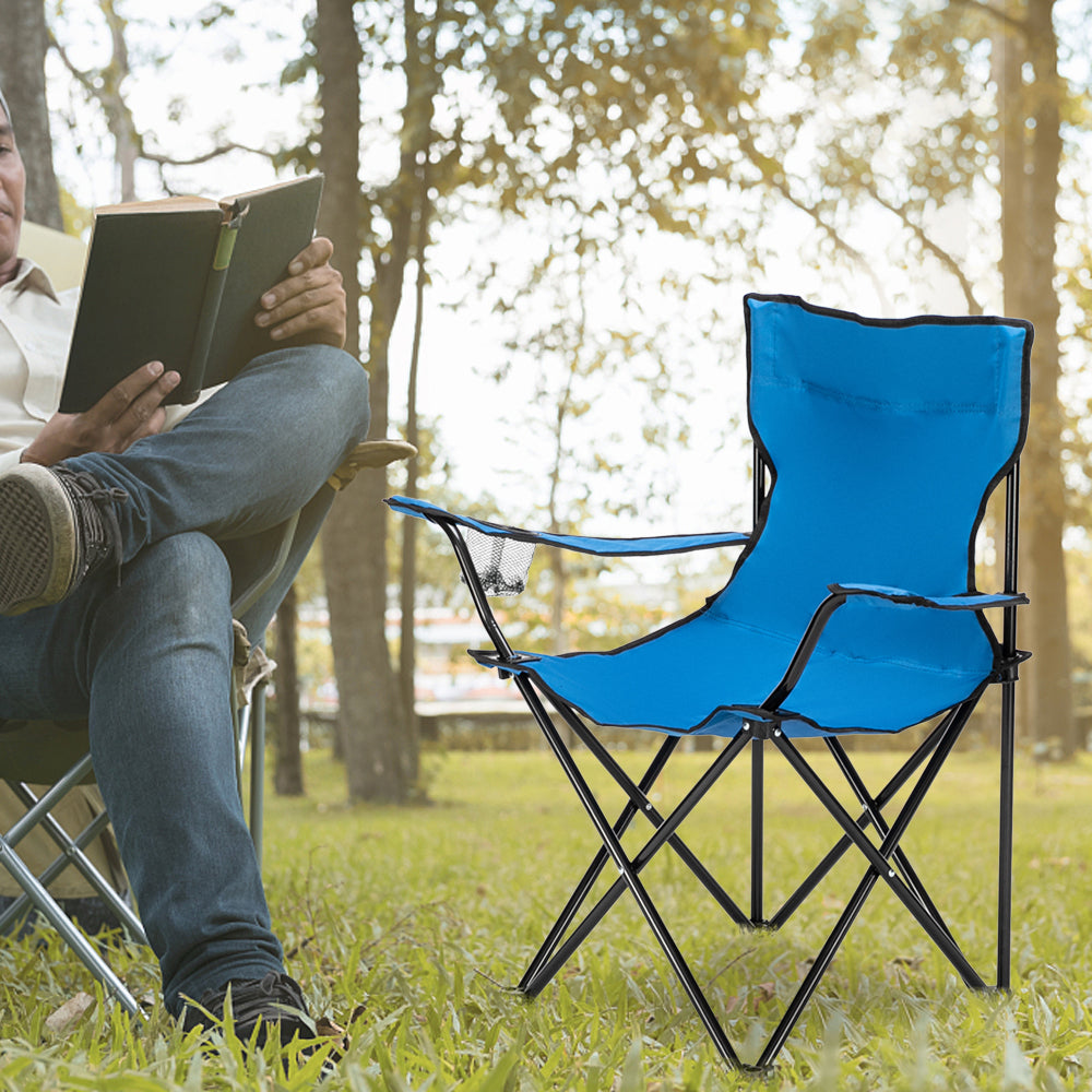 Blue Camping Chair - Foldable & Portable Outdoor Seat