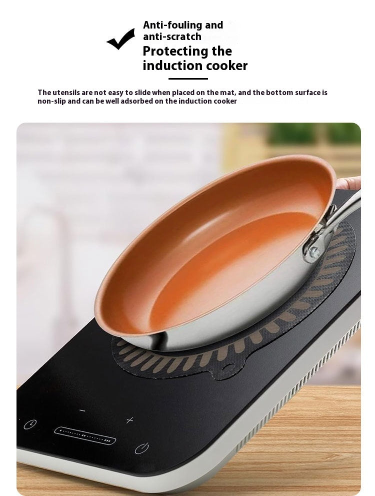 Silicone Color-Changing Induction Cooker Mat Oil-Proof Non-Slip 24cm