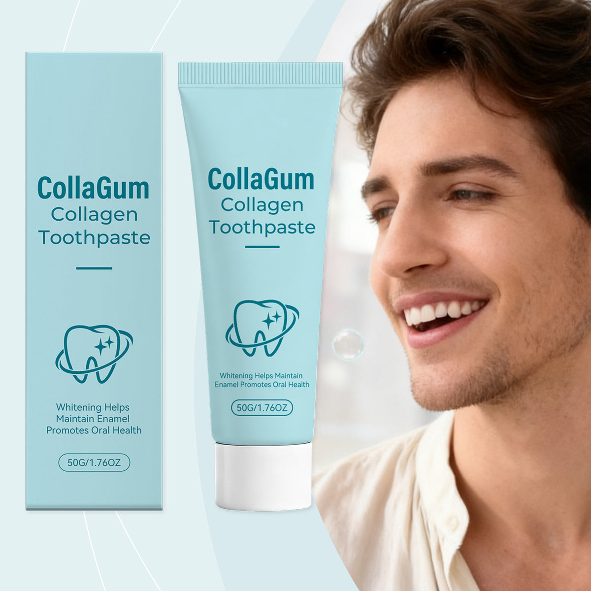 Collagen Brightening Toothpaste 50g - Enamel Care & Whitener