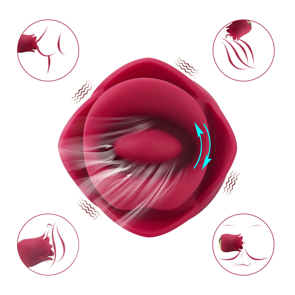 Red Lip Tongue Licking Vibrator for Women - Silicone & Vibration Functions