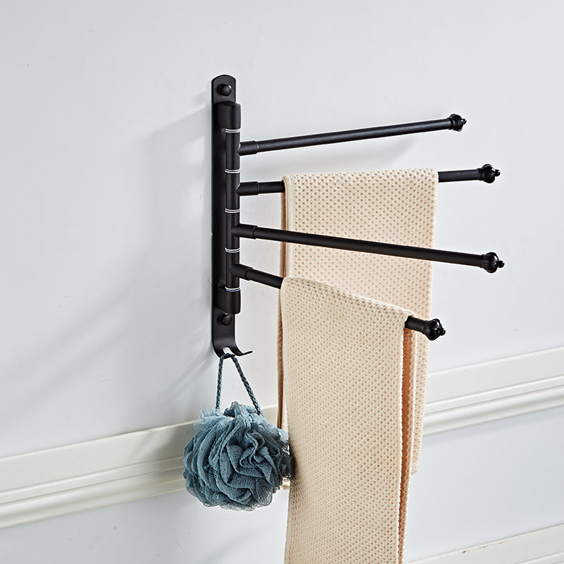 Movable Stainless Steel Towel Rack Without Punching - Modern Bathroom Storage