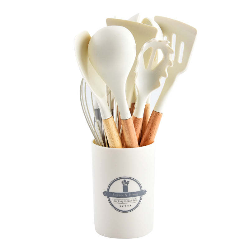 Silicone Cooking Utensil Set Food Grade Kitchen Storage Tools - Multiple Colors