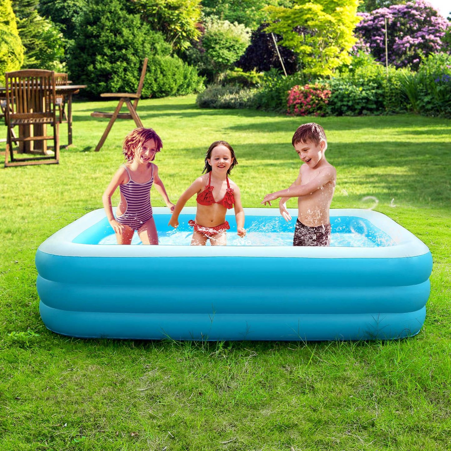 Inflatable Swimming Pool - Family Play Center 120x72x24in - Blue
