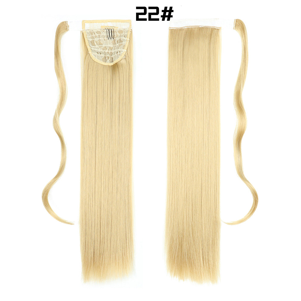 Long Straight Synthetic Hair Velcro Ponytail - Multiple Colors