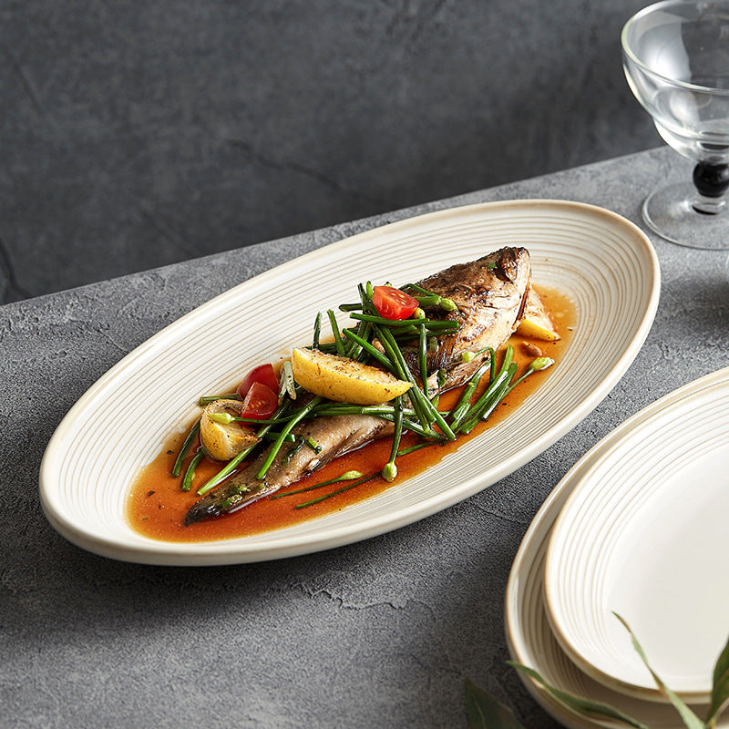Luxury Ceramic Dinner Plate Set - High-Temperature Resistant, Modern Design