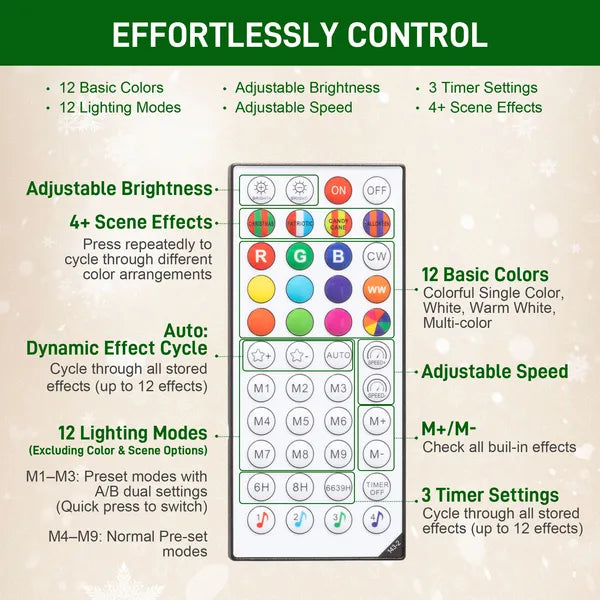 7ft Prelit Artificial Christmas Tree with LED Lights