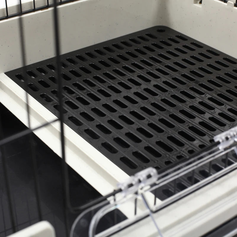 Small Animal Cage with Wheels and Removable Tray for Rabbits, Chinchillas, Ferrets - Black