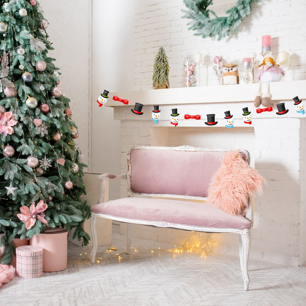 8-Piece Christmas Banner Set - Festive Paper Decorations