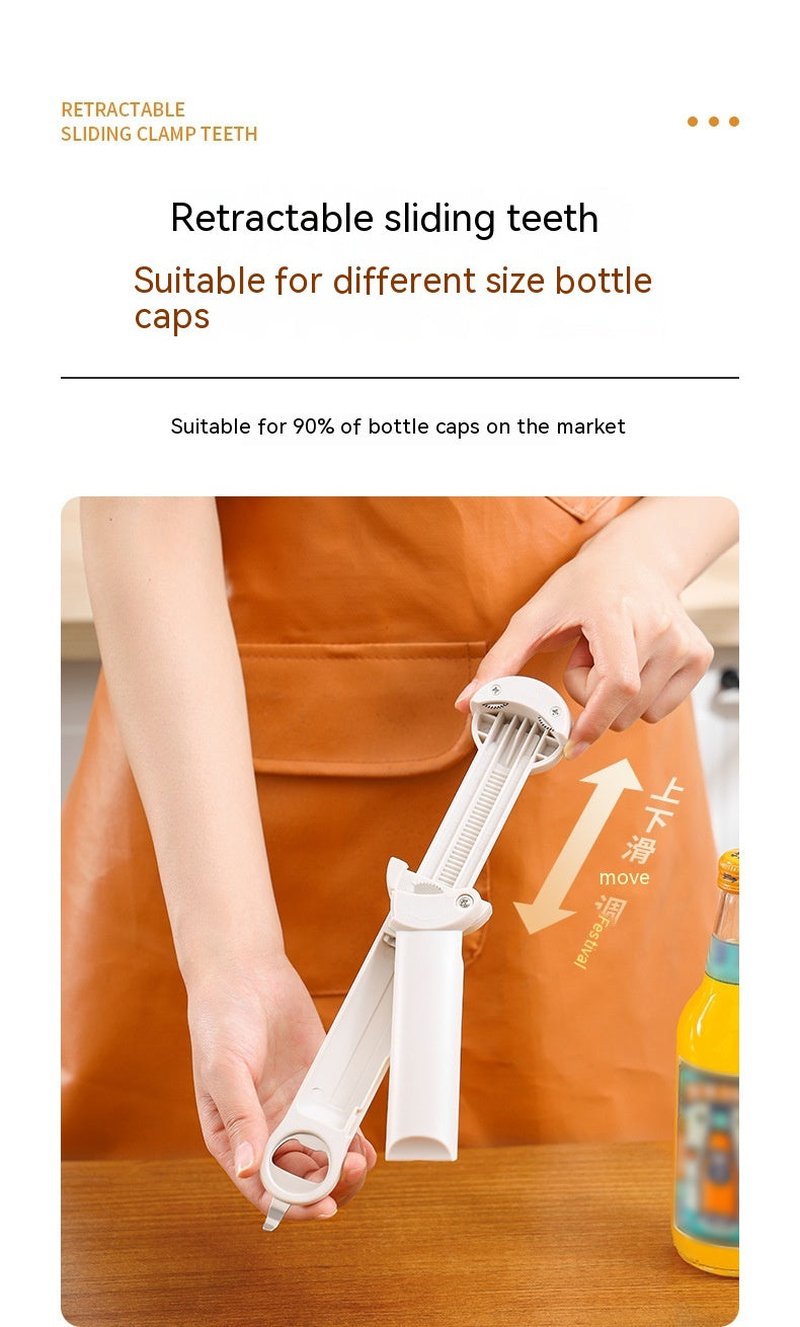 Adjustable Telescopic Bottle Opener with Non-Slip Grip - Labor-Saving Kitchen Tool