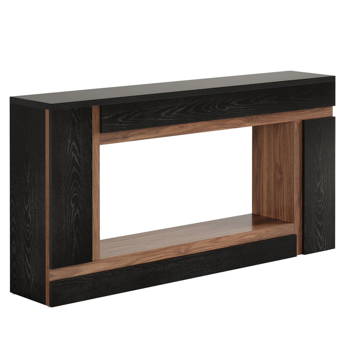 Rectangular Console Table with Walnut Black Finish - 63 Inch