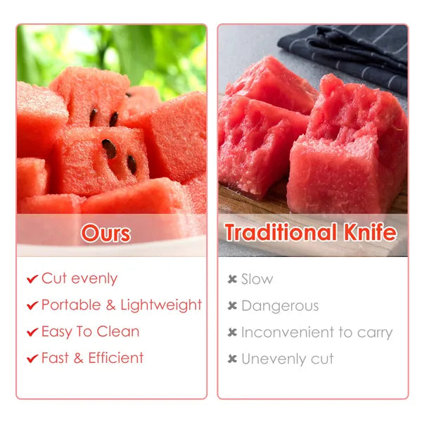 2-in-1 Watermelon Cutter Slicer & Fork - Stainless Steel