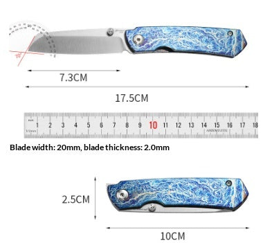 Multi-functional Folding Survival Knife with Titanium Alloy Blade - High Hardness, Portable, Outdoor Use