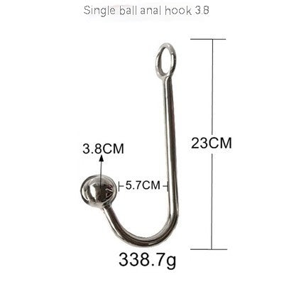 One-Piece Stainless Steel Anal Hook Collar for Adult Wellness